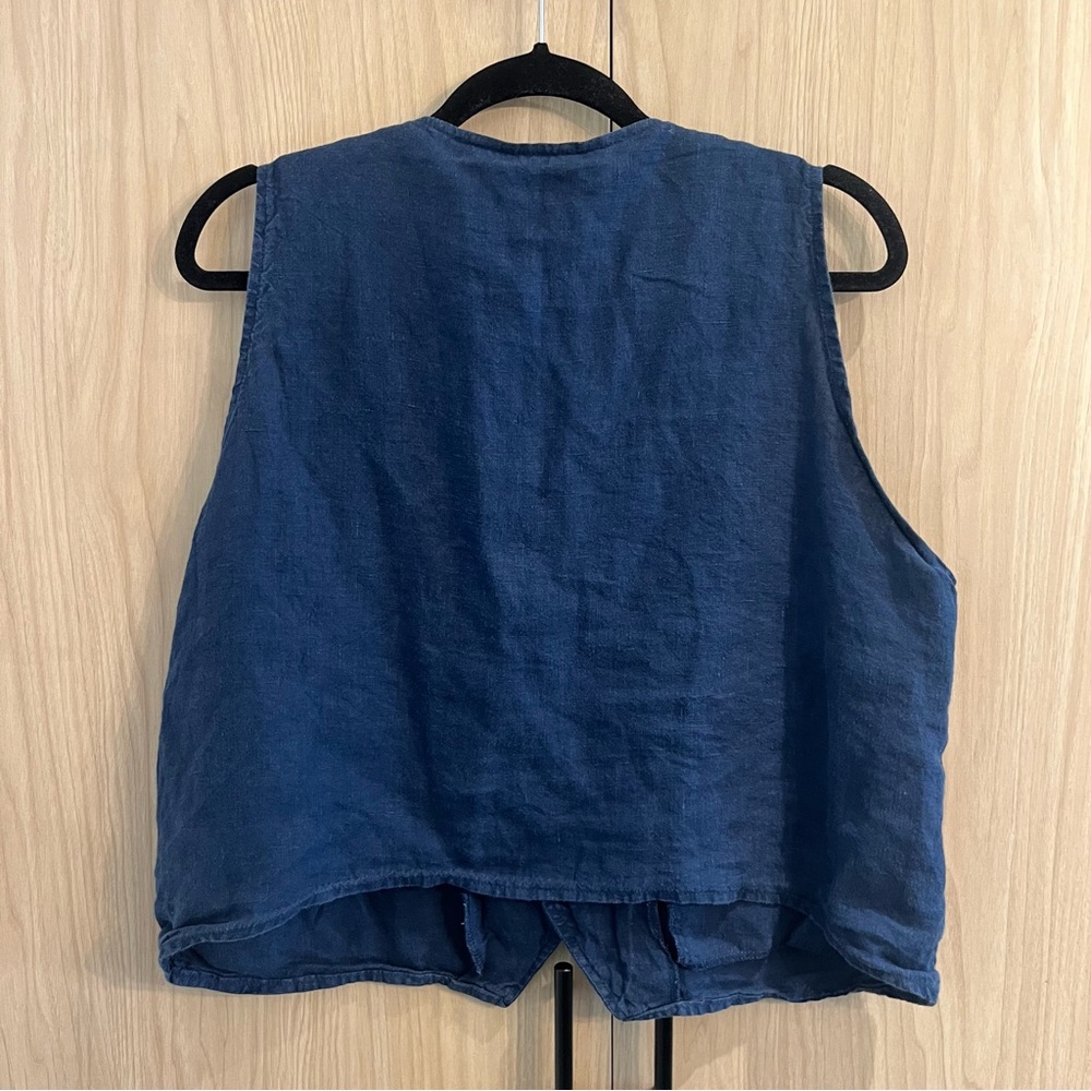 SOLD DO NOT BUY - FLAX LINEN VEST - Picture 2 of 3